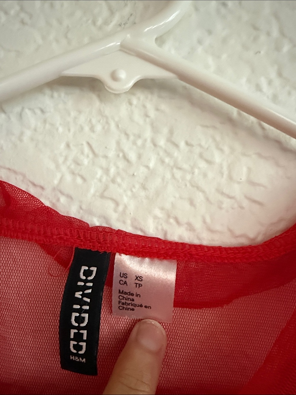 H&M Bright Red Mesh Ruffle Dress - Picture 4 of 4